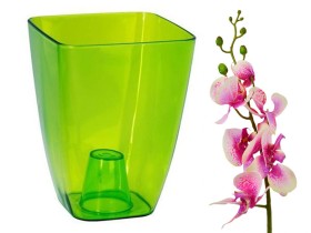 Osłonka do storczyków Orchidea kwadratowa 13 zielony transparent